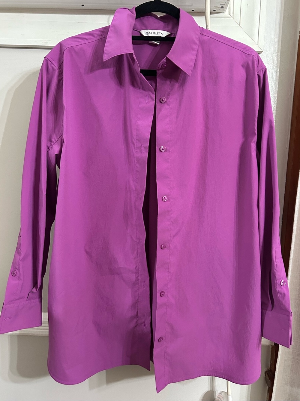 Athleta Men's Button-Down Shirt in Vibrant Fuchsia